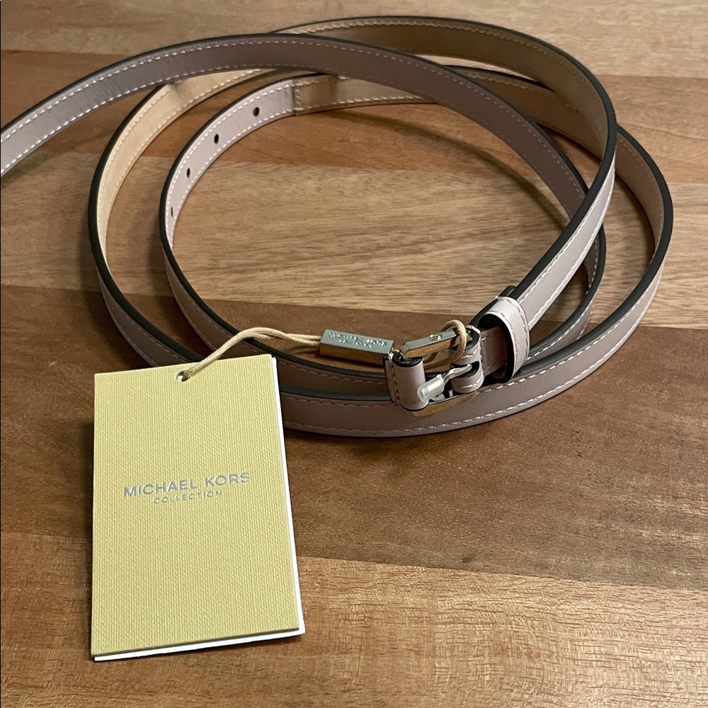 Michael Kors Carolyn Leather Belt, Pink